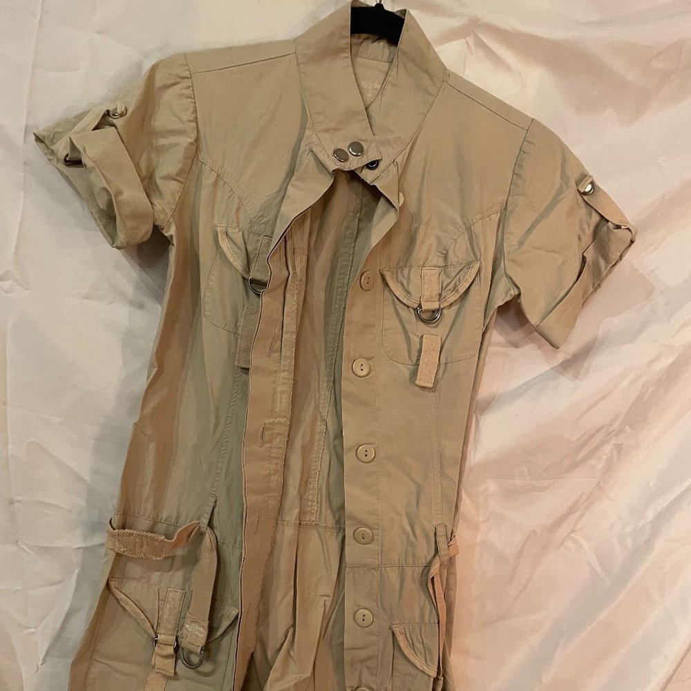 Military inspired khaki tunic/dress